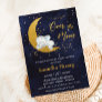 Chic We're Over the Moon Elephant Boy Baby Shower Invitation