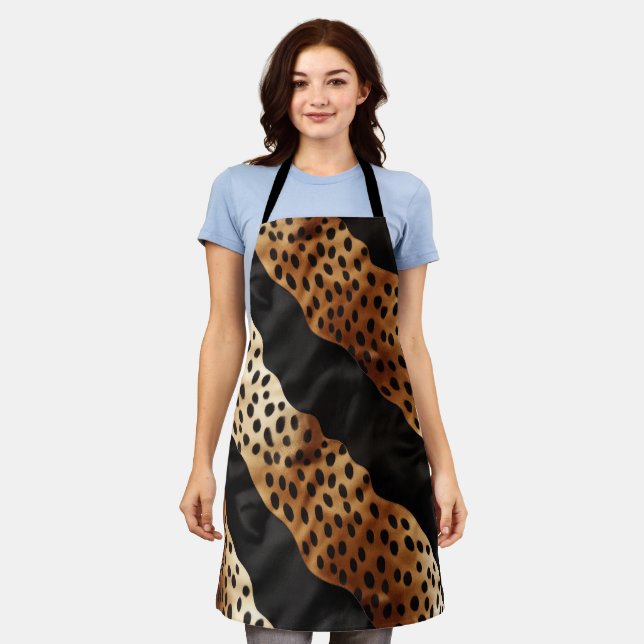 Chic Western Black Brown Cowhide  Apron (Worn)