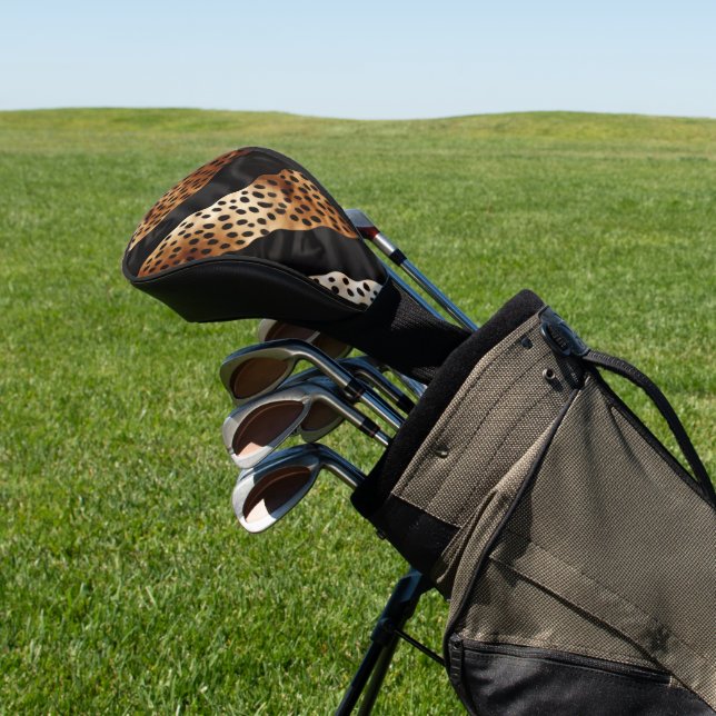 Chic Western Black Brown Cowhide  Golf Head Cover (In Situ)