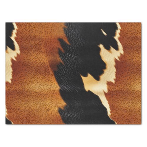 Chic Western Black Brown Cream Cowhide  Tissue Paper