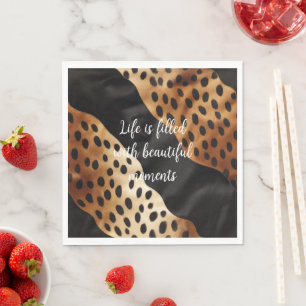 Chic Western Brown Black Cowhide Napkins