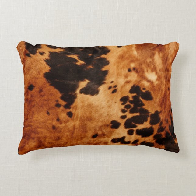 Chic Western Brown Cowhide  Accent Pillow (Front)