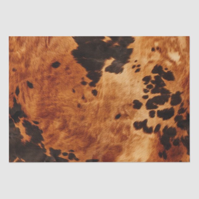 Chic Western Brown Cowhide  Tissue Paper (Front)