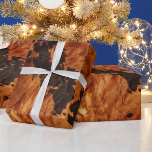 Chic Western Brown Cowhide  Wrapping Paper