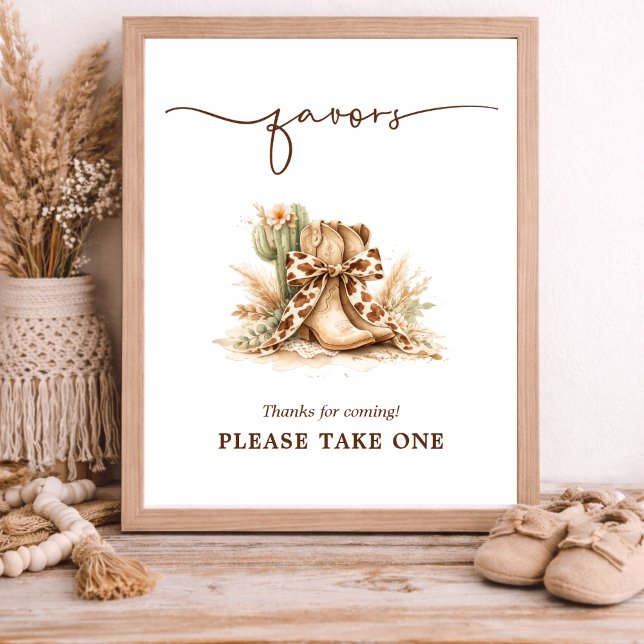 Chic Western Little Baby Favors Sign (Creator Uploaded)