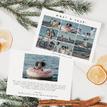 Chic What A Year Photo Collage Christmas Holiday Card<br><div class="desc">This chic What A Year photo collage Christmas holiday card is the perfect simple holiday greeting. The simple design features classic minimalist black and white typography with a rustic boho feel. Customizable in any color. Personalize the card with 10 family photos, your family name, first names, and year. Include a...</div>