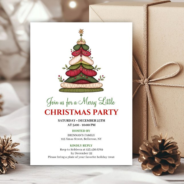 Chic whimsical Christmas tree winter party invite (Chic whimsical Christmas tree winter party invite)