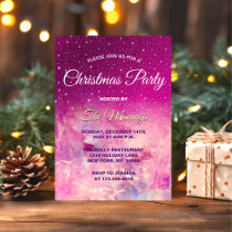 Chic whimsical pink ombre glitter Christmas  Invitation