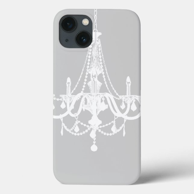 Chic White and Gray Chandelier Case-Mate iPhone Case (Back)