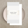 Chic White and Gray FAUX Silver Stripe Business Card