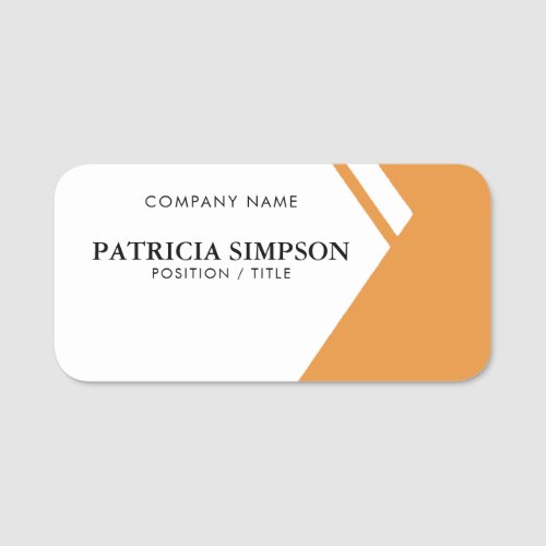 Chic White and Mustard Yellow A Touch Of Elegance Name Tag