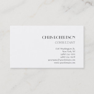 Chic White Background Modern Business Card