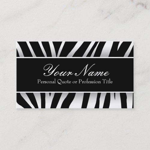 Chic White &amp; Black Zebra Stripes Business Cards