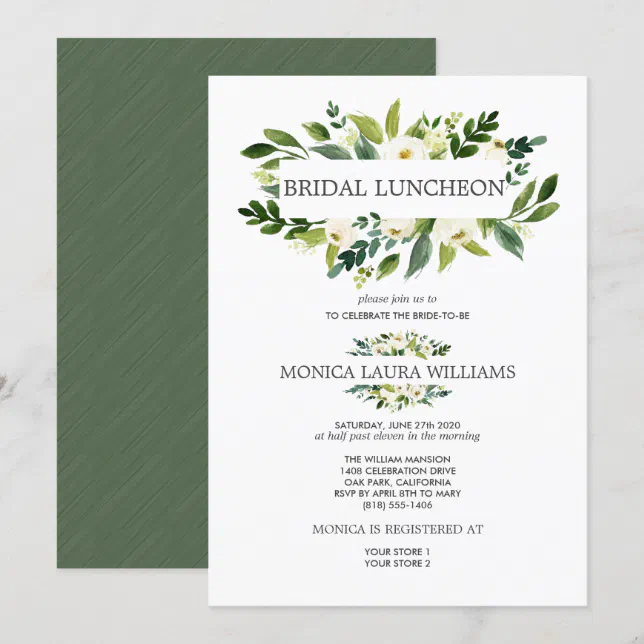 Chic White Bloom | Bridal Luncheon Wedding Invitation | Zazzle