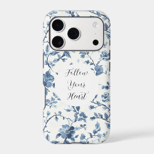 Chic White Blue Floral   iPhone 17 Pro Case