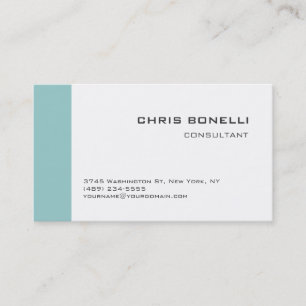 Chic White Blue Trendy Business Card