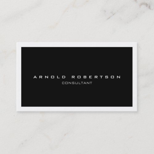 Chic White Border Black Professional Business Card