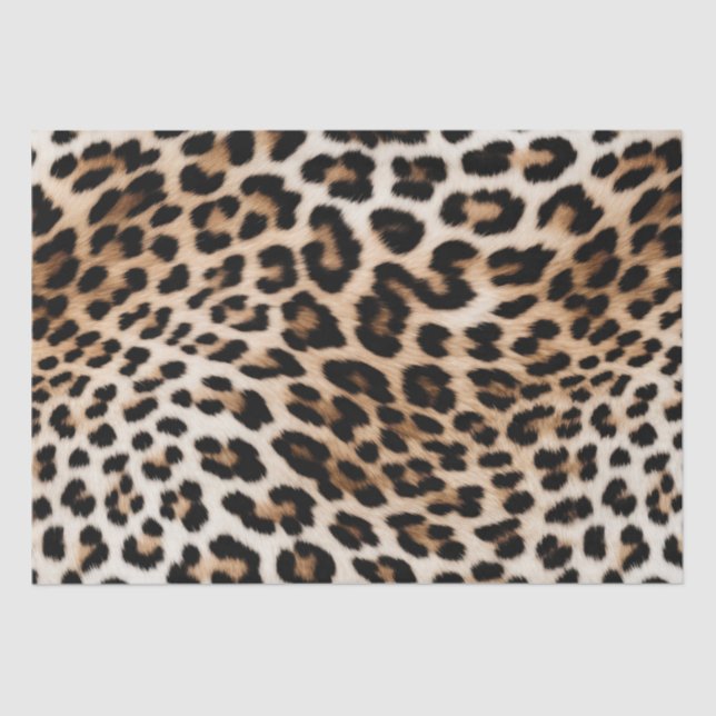 Chic White Cream Leopard Print Tissue Paper (Front)