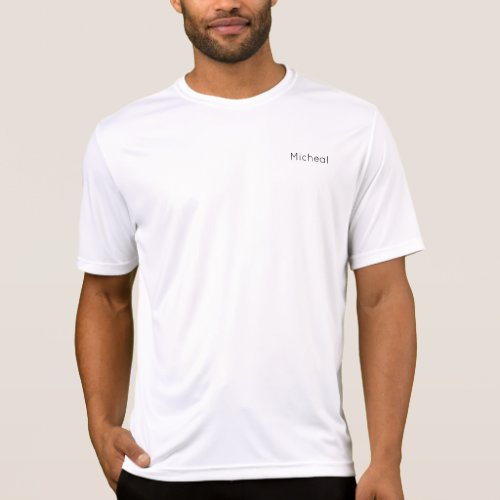 Chic White Custom Monogram Personalized Name  T_Shirt
