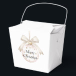 Chic White Dots Bow Ornament Christmas Favor Boxes<br><div class="desc">Chic White Dots Bow Ornament Christmas</div>