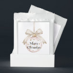 Chic White Dots Bow Ornament Christmas Hot Chocolate Drink Mix<br><div class="desc">Chic White Dots Bow Ornament Christmas</div>