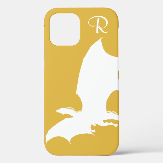 Chic White Dragon Monogram Case-Mate iPhone Case (Back)