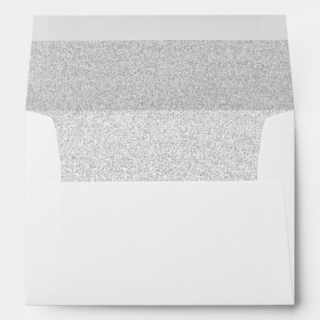 Chic White Faux Silver Glittered Trim - Envelope