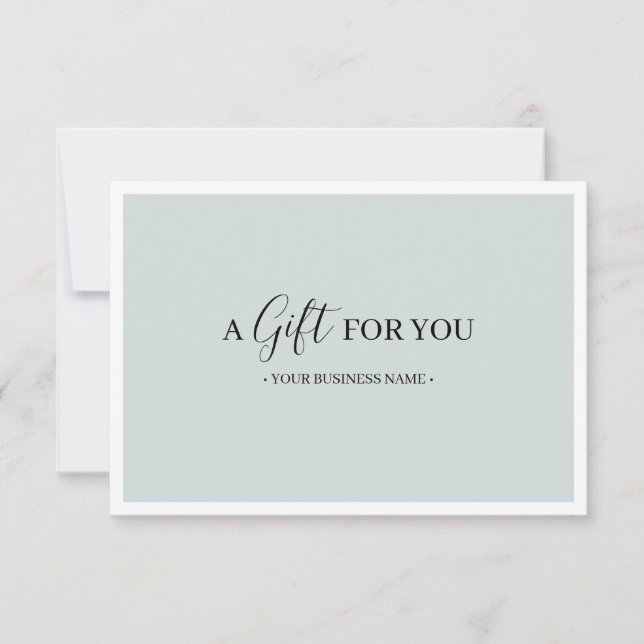 Chic White Frame Customized Gift Certificate (Front)