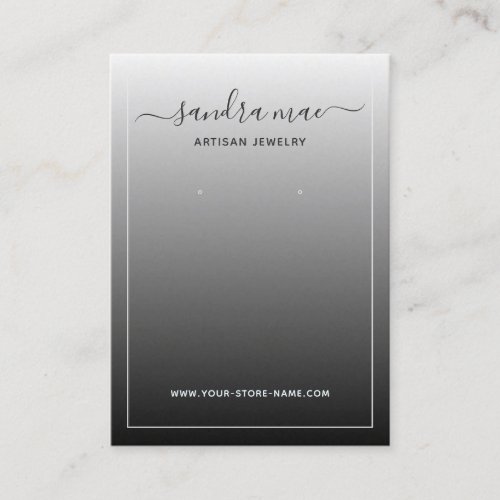 Chic White Gray Black Ombre Jewelry Display Card