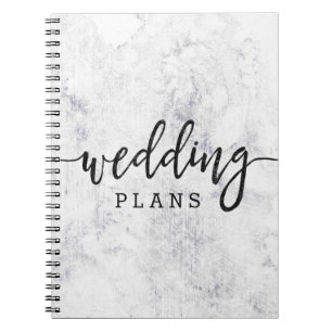 Chic White & Gray Marble Wedding Planner Notebook