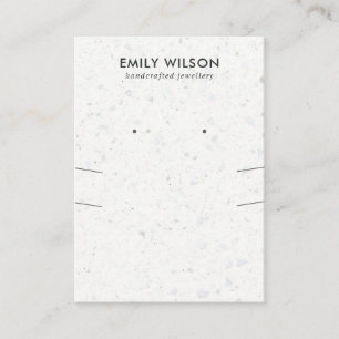 CHIC WHITE GREY TERRAZZO NECKLACE EARRING DISPLAY BUSINESS CARD
