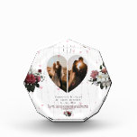 Chic White Heart Shaped Photo Custom For Couples<br><div class="desc">Minimalist Simple Modern Burgendy Red custom personalized heart Shaped 2 photo collage Design with beautiful heart dropping background theme printable artwork, DESIGN TIPS: Customize further to alter text size or font. To order without text, you can also delete the text and the Love Message >>>>> Same theme designs link here:...</div>