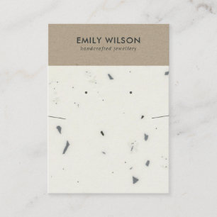CHIC WHITE KRAFT TERRAZZO NECKLACE EARRING DISPLAY BUSINESS CARD