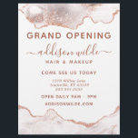 Chic White Marble Agate Rose Gold Glitter Business Flyer<br><div class="desc">Chic White Marble Agate Rose Gold Glitter Business Flyer. Perfect for a beauty salon,  hair stylist,  makeup artist,  or cosmetologist.</div>