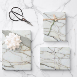 Chic white marble and pink girl's name wrapping paper sheets