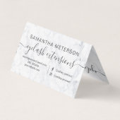 chic white marble trendy eye aftercare business card (Back)