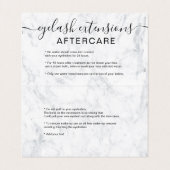 chic white marble trendy eye aftercare business card (Inside Unfolded)