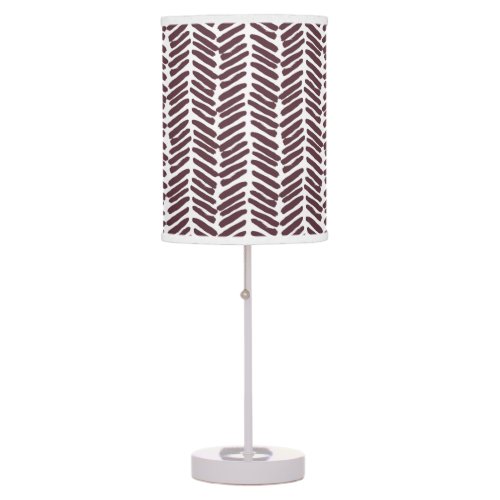 Chic  White Merlot Wine Red Abstract Chevron Art Table Lamp