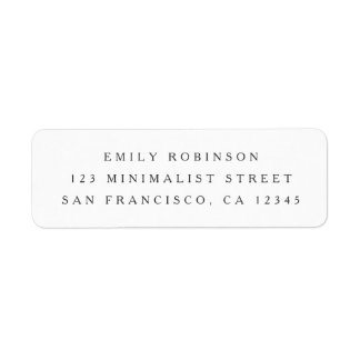 Chic white minimalist return address label