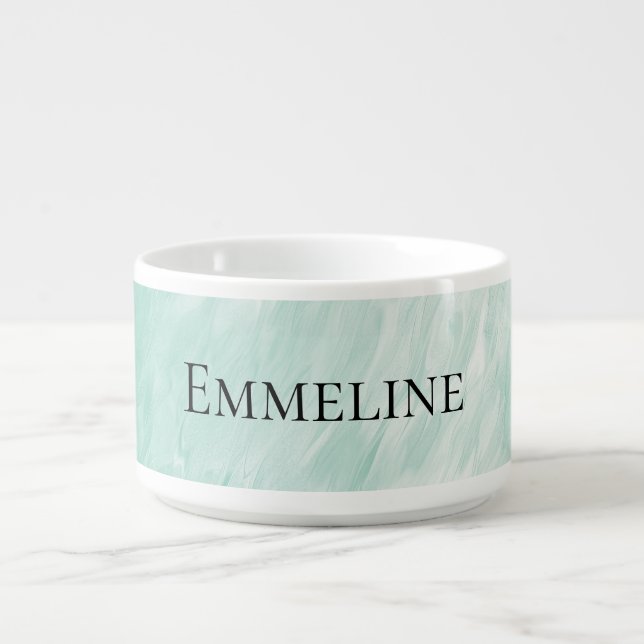 Chic White Mint Christmas Bowl (Center)