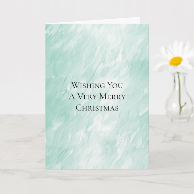 Chic White Mint Christmas Card (Small Plant)