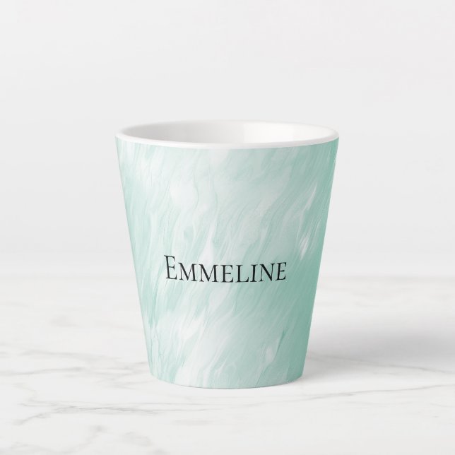 Chic White Mint Christmas Latte Mug (Front)