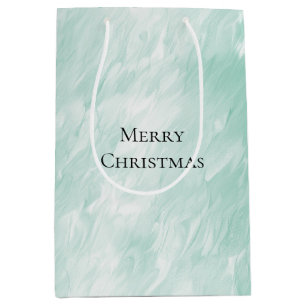 Chic White Mint Christmas Medium Gift Bag
