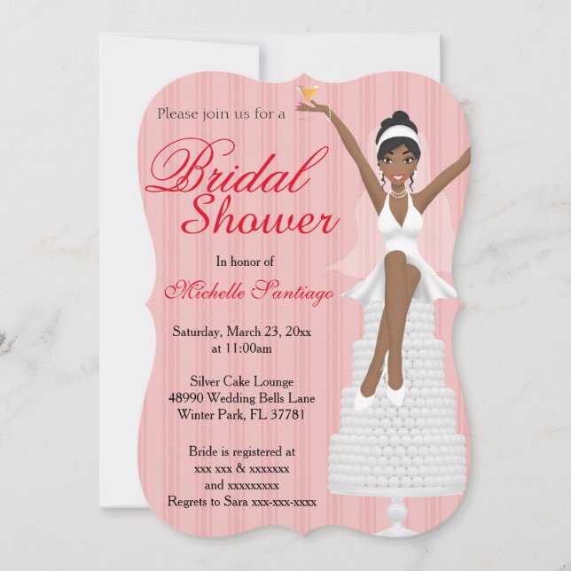 Chic White Modern Bridal Shower Invite (Front)