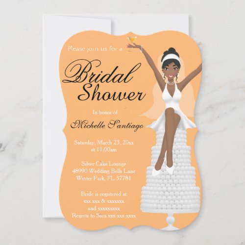 Chic White Modern Bridal Shower Invite