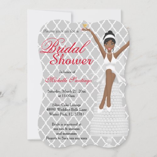 Chic White Modern Bridal Shower Invite
