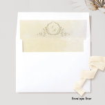 Chic , White Monogram Champagne Watercolor Wedding Envelope Liner<br><div class="desc">Beautiful add-on envelope liner with gorgeous champagne watercolor wash background and white botanical hand-drawn monogram with the couple's initials in calligraphy. Initials in modern block typography. Available in several sizes, please make sure to choose the right size for your envelope size. Option to erase monogram by selecting customize further and...</div>