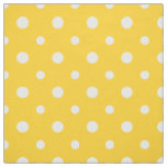 Chic White on Yellow Polka Dots Daisy Chain Fabric