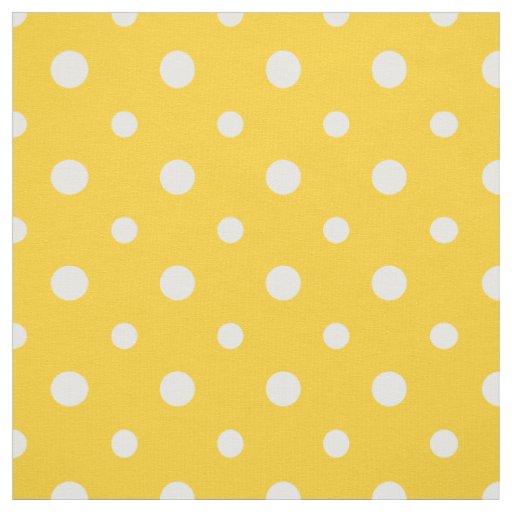 Chic White on Yellow Polka Dots Daisy Chain Fabric