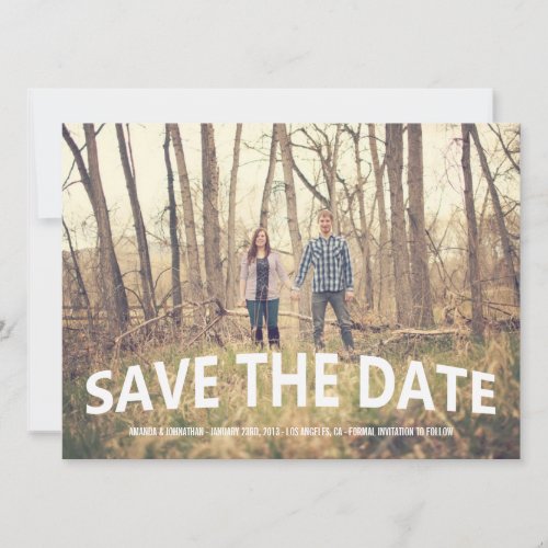 Chic White Photo Save The Date Announcements
